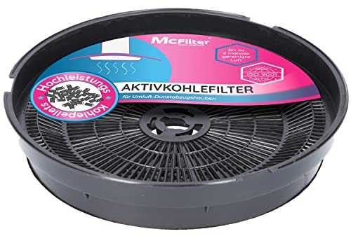 McFilter | 1x filtro a carboni attivi Ø 190 mm x 35 mm per cofano aspirante adatto per cofano aspirante Refsta K25, Zanker 902979378/4, Tecnowind tipo H, Whirlpool 484000008647