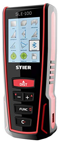 STIER Laser Entfernungsmesser SLE-100 100m, Lasermessgerät, Entfernungsmessgerät Laser, Entfernungsmesser, Laser Wasserwaage