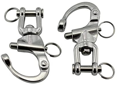 2Pcs Marine Swivel Snap Shackle， 316 Stainless Steel Quick Release Diving Clips Swivel Snap Hook for Sailboat Spinnaker Halyard Yacht (Length:70mm)