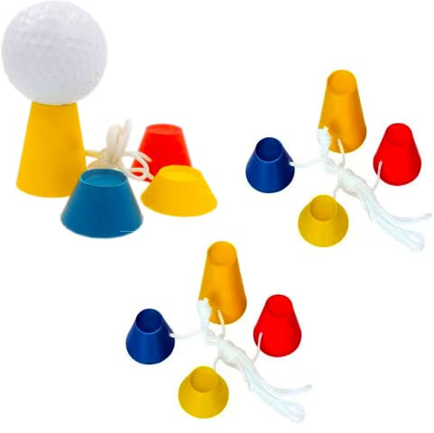 Vokowin 8pcs Golf Rubber Tees Plastic Durable Mixed Size Winter Golf Tees Golf Rubber Winter Tees With4 Colours with Different Heights for Frosty Days Sport Practice (K98-12)