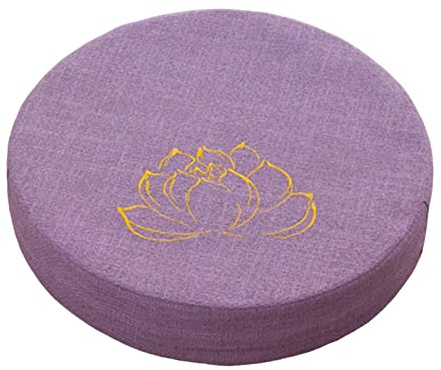 perfk Coussin de méditation de Yoga avec Housse Amovible Tapis de Tatami Japonais Accessoires de méditation Oreiller de Sol pour Yoga Salon Cadeaux de, Violet Clair 6cm