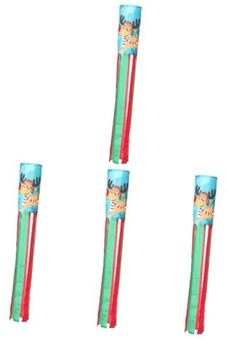 SUPVOX 4 Piezas De Conducto Manga De Viento Estacional Signo De Santa De Manga De Viento Colgante De Navidad Santa Mangas De Viento Calcetín De Viento Poliéster
