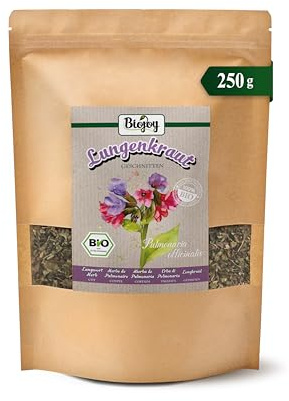 Biojoy Infusión de Pulmonaria Orgánica (250 g), Lungwort seca y cortada (Pulmonaria officinalis)