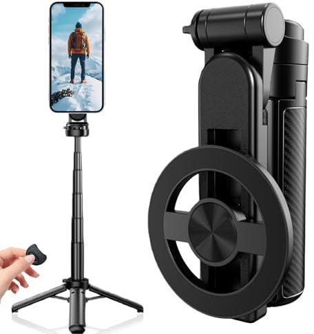 Perche à selfie multifonction 4 en 1 avec rotation à 360 °, mini trépied pour appareil photo avec télécommande sans fil, support de téléphone portable pour iPhone et Android