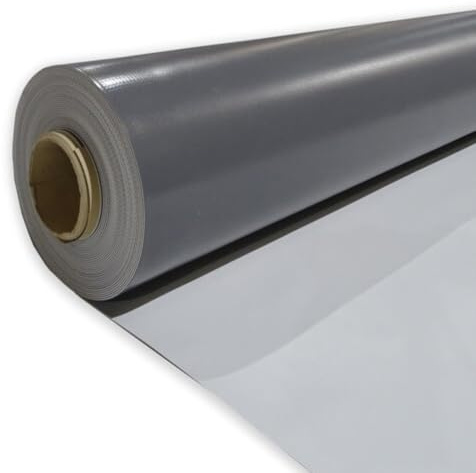 Lámina PVC para impermeabilización cubiertas 1,2mm (5m x 1,63m) - Terrazas transitables, ajardinadas, cubiertas invertidas... Doble armadura de malla y velo de fibra de vidrio