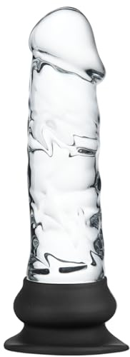Godemichet réaliste en verre transparent de 15 cm avec ventouse, idéal pour débutants,design mignon,stimulation du point G,adapté aux jeux de température anaux vaginaux,accessoire intime pour couples