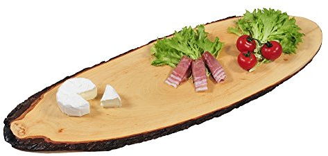 Kesper rinden – Tabla para servir Madera de aliso, apto para alimentos lacado, 70 – 79 x 25 cm
