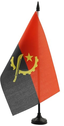 AZ FLAG Bordsflagga Angola 21x14 cm Angolansk 100D Polyester Plastfot