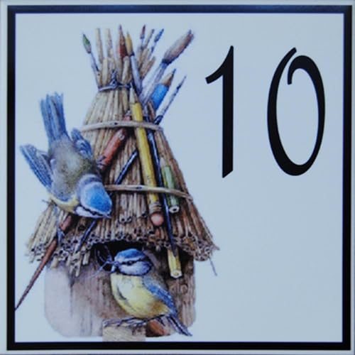 Plaque numéro de maison – 10,8x10,8x0,4cm – Numéro de rue personnalisé au choix ! Multicolore