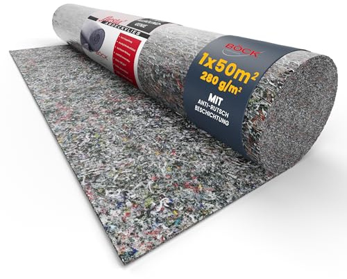 flesta® Abdeckvlies 1x50 m 280g, 50 m² Malervlies in Profi Qualität Renoviervlies Abdeckung Schutzvlies Bodenschutz Bodenvlies Vlies Malerfilz Maler-Vlies saugfähig rutschfest grau-meliert