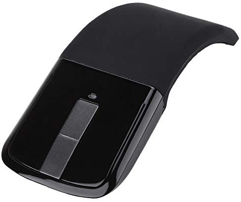 ASHATA Wireless Bluetooth Mouse 1600DPI Ergonomic Foldable Arc Optical Touch Mouse With USB Receiver Suitable for PC Laptop Notebook Mac