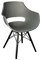 SAM Schalenstuhl Lea, Grau, ergonomisch geformte Sitzschale aus Kunststoff, bequemer Esszimmerstuhl im Retro-Design, schwarzes Holzgestell