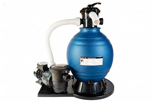 HST Sandfilter Poolfilter bis 90.000 Liter mit Profi Leis Poolpumpe 19000 Liter/Std 1100 W mit Vorfilter Sandkessel 6-Wegeventil Bodenplatte viel Zubehör Komplettset geeignet für Sand Filterbälle Glas