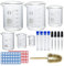 Episkey Becher Laborglas Messbecher 500 ml 250 ml 100 ml 50 ml 25 ml 5 ml Borosilikatglas, 4 Stück 1 ml Glas-Tropfpipette und Aufbewahrungsröhrchen, 1 Stück Becherpinsel (6)