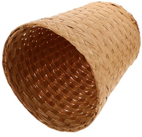 PRETYZOOM Corbeille À Déchets Bambou Tressé Panier De Rangement Multifonctionnel Pour Bureau Et Maison Poubelle Légère Pendaison De Crémaillère