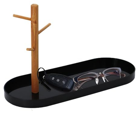 Bandeja para llaves de madera - Soporte de pulsera versátil para mesa de , soporte multifuncional para bandeja de exhibición para llaves | Soporte para árbol de joyas con almacenamiento de