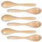 Gjinxi 6Pcs Small Wooden Spoons, 5.5 Inches Wood Honey Spoons, Little Wooden Serving Table Spoons Utensils Set, Wooden Teaspoon for Cooking Soup Tea Coffee Eating Stirring(Light Brown)