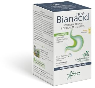 Aboca NeoBianacid 45 Compresse al Limone - per Acidità, Reflusso Gastroesofageo e Difficoltà Digestive - Dispositivo Medico 100% Naturale