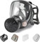 Masque à Gaz Facial Complet,Masque Respiratoire Survie Nucléaire et Chimique avec Filtre à Charbon Actif 40 mm,Masques Anti-Poussière Protection Respiratoire pour Gaz Vapeurs,Produits Chimiques