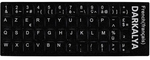 Autocollants Clavier Azerty Français – Stickers Universels pour Pc, Ordinateur Portable & Macbook – Réparez Vos Touches Facilement