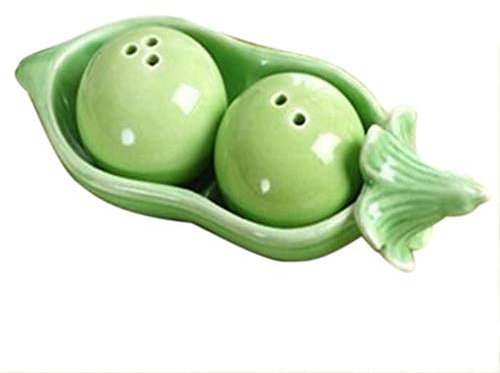 Lpitoy Set Regalo con Due Piselli in Una Pentola, Saliera E Pepiera in Ceramica, per Riempire I Sacchetti della Festa Nuziale