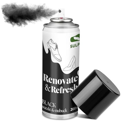 Sulpo Imprägnierspray Schuhe 200 ml - Schwarz - Wildleder Reiniger und Pflege für Schuhe - Effektiver Schutz und Reinigung für Wildleder