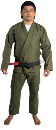 Progress Jiu Jitsu Academy Gi | Lightweight BJJ Gi with Free Belt | BJJ Kimono for Men & Women | Tear-Resistant Jiu Jitsu Kimono for Training & Competition | Khaki, A1