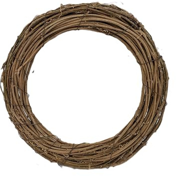 Direct Florist Supplies - 35cm (14) Premium Rattan Wreath Ring - Grape Vine Wicker Perfect for Wreath Bases DIY Autumnal Christmas Home Decor Hanging Door Wreath