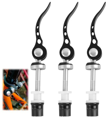 Lot de 3 Colliers de Serrage Rapide M6 × 60 mm – Collier de Selle en Alliage d’Aluminium Léger avec Levier de Serrage Rapide – Remplacement Boulon de Tige de Selle pour VTT, Vélo de Route, Vélo de Vil