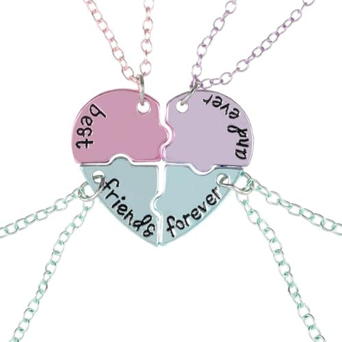 4 collane dell’amicizia BFF, regalo per amici, collana amicizia, regalo per amica