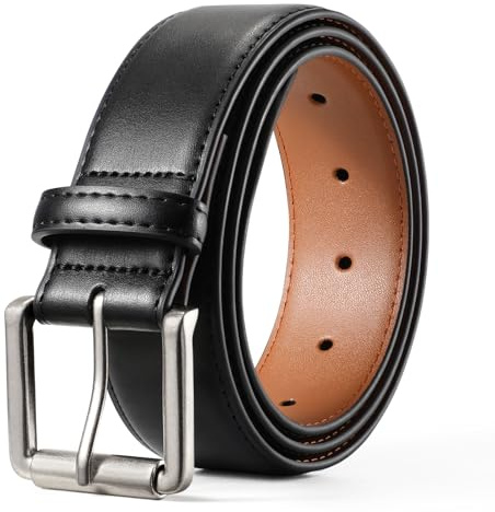 BELTROAD Ledergürtel Herren, Gürtel Herren Split Leather 40mm breit, Männer Gürtel Herrengürtel for Arbeitshose Jeans Geschenke Schwarz, 120cm