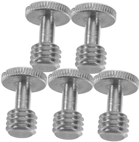IMIKEYA Vite per fotocamera 3/8 in ferro solido Vite a sgancio rapido per montaggio su treppiedi e piastra per fotocamera Set di 5 pezzi per staffa tipo L e monopiede