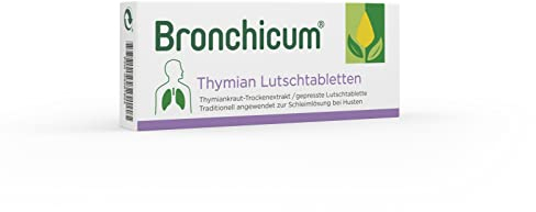 Bronchicum Thymian Lutschtabletten | Zur Schleimlösung bei Husten und zur Beruhigung der gereizten Bronchien | 20 Stück
