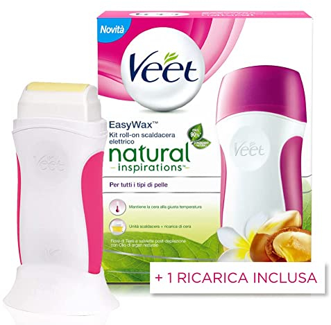 Veet Easywax Roll-On KIT Scaldacera Elettrico con 12 strisce
