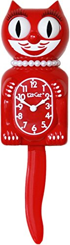 Kit Cat Klock Limited Edition Lady (Scarlet Red), Rot/Ausflug, einfarbig (Getaway Solids), Modern