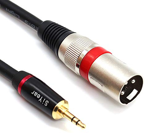 SiYear 3.5mm Mini Jack Stéréo vers XLR Câble Microphone Mâle ， Adaptateur de Cordon de Câble d'Interconnexion 3 Broches 1/8 Pouce vers XLR asymétrique (0.5m)