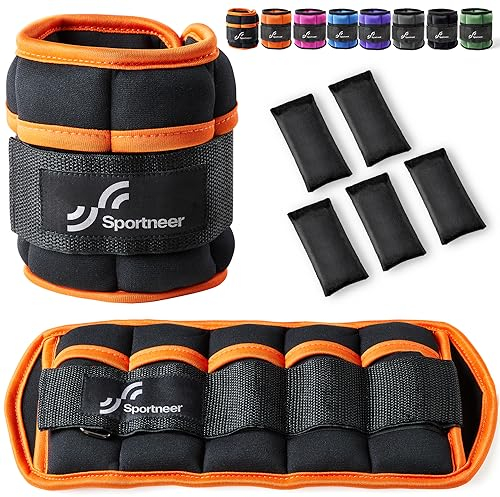 Sportneer verstellbare Gewichtsmanschetten für Fuß- oder Handgelenk, 0,7-3kg pro Knöchel, 1,4-6kg pro Paar