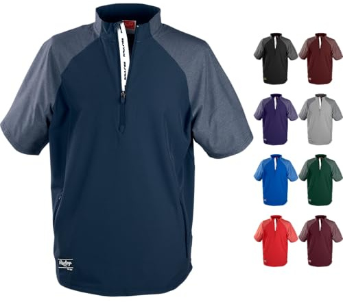 Rawlings | Men's COLORSYNC Short Sleeve Cage Jacket | Navy | X-Large