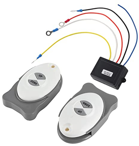 KIMISS Kit di Controllo Remoto per Verricello Wireless, Telecomando per Ancoraggio Salpa Ancora Interruttore Wireless Regolatore di Assetto Accessorio per Vela per Barche Marine 2 Trasmettitore