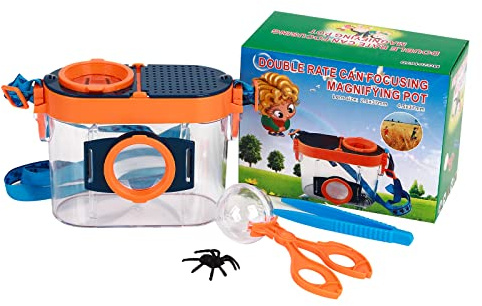 4Pcs Exploraciones de Naturaleza Kit de Explorador al Aire Libre y Set de Captura de Insectos, Cuadro de observación de Insectos, Pinzas, Receptor de Insectos esféricos, Correa