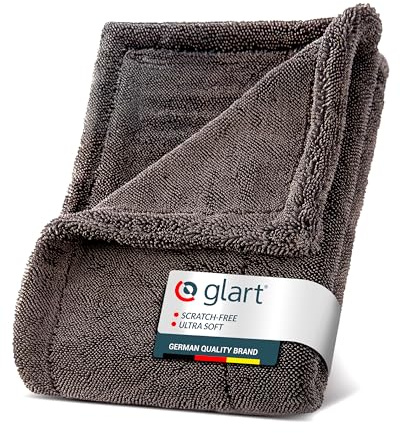 Glart 44TW8 Auto Trockentuch XXL 80x55 cm, Mikrofaser, extra saugstark | Premium, kratzerfrei, fusselfrei, ideal vor Autopolitur und nach Felgenbürste, großes Tuch für Auto und Motorrad