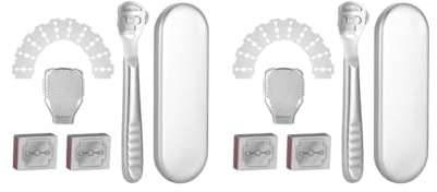 Lot de 2 rasoirs de pédicure en acier inoxydable pour enlever les callosités et les peaux mortes