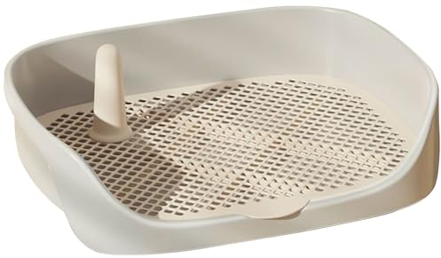 Hundeklo Toilettenschale, Trainingspads Tablett 15.8x11.8x4.3 in, Abnehmbares Sicheres Plastik Toiletten Training, Waschbares Hundeköpfchen für Kleine Hunde und Welpen, Weiß