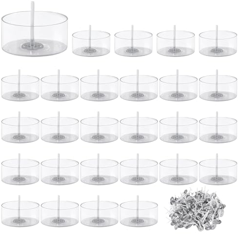 RYAN 50 Pezzi Vasetti per Candele Portacandele in Trasparente Kit Candele Fai da Te e 100 Pezzi Stoppini per Candela per Matrimoni Cene Fai da Te Candele 18 x 38 mm/30 ml