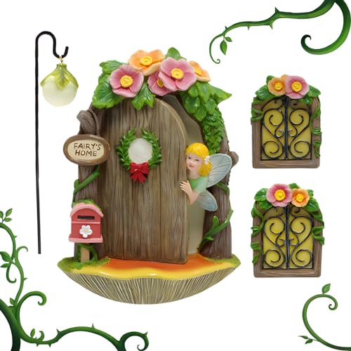 Sternstunde 4 StüCk Schmetterling Feenhaus Gartendeko, Gartendeko FüR DraußEn, Elf Door Gardenmit Dekoration, FüR Outdoor BäUmedekorationHandwerk, FüR Hergestellt Aus Harz