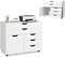 KOMFOTTEU Aktenschrank mit Rollen, Bürocontainer mit 5 Schubladen & 1 Schrank, Rollcontainer Schubladenschrank mit Tür, Bürowagen Bürocontainer 77,5 x 40 x 64 cm, Weiß