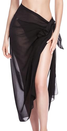Wisebom Pareo da Spiaggia Donna, Pareo/Prendisole Donna Lungo Sarong Copricostume Estate Bikini Cover Up Sexy Chiffon Parei da Spiaggia (IT, Testo, Taglia Unica, Regular, Regular, 1)