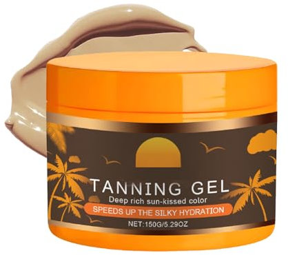 Intensive Selbstbräuner Creme, Bräunungscreme für Schnell Bräune, Bräunungscreme für Gesicht & Körper, Outdoor Bräunungsbeschleuniger, Intensive Tanning Gel - 150g