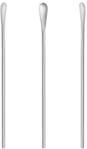 3pcs Quality Swizzle Sticks Long 8.6-Inch, Silver Metal 304 Stainless Steel Stirring Spoons Mixing Stirrers for Latte Coffee Espresso Cocktail Drinks Milk Tea for Home Office Bar Cafe Camping Travel