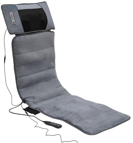 Tapis de massage électrique pour tout le corps, avec fonction chauffante, tapis de massage vibrant avec 10 moteurs, 9 modes de massage et 9 niveaux de vibration, design pliable, faible bruit